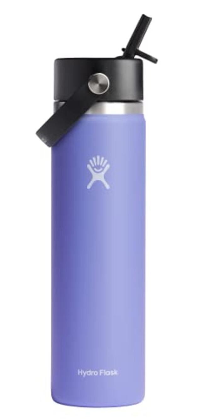 USED Hydro Flask unisex 24 Oz Wide Flex Straw Cap Bottle ,Lupine -OS